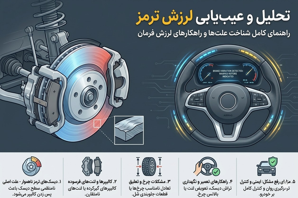 علت لرزش فرمان هنگام ترمزگیری